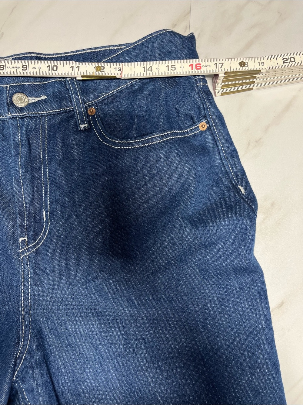 Old Navy Baggy Wide-Leg Culotte Jeans Blue Drapey Denim size 10 - Picture 7 of 10